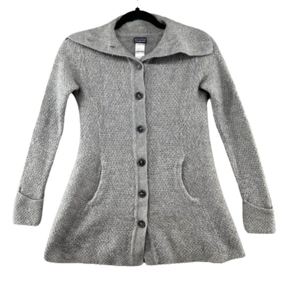 Patagonia Merino Wool Knit Button Down Sweater Coat Women's Small - Picture 1 of 13